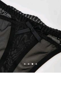 Sexy Black Lace Thong Panty