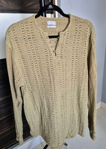 Men's Textured Knit Henley Shirt