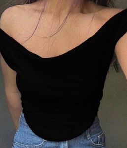 Off Shoulder Black Crop Top