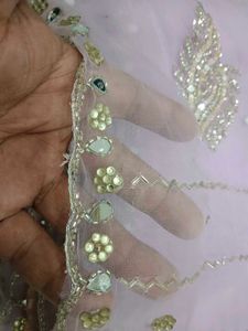 Embroidered Lavender Saree