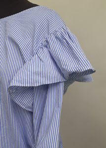 ZaRA Ruffle Sleeve Striped Blouse