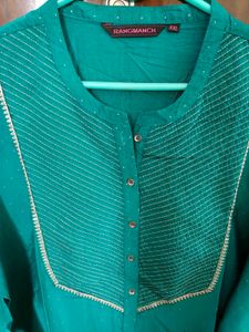 Teal Embroidered Kurta