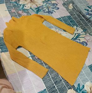 Ribbed Mustard Dress