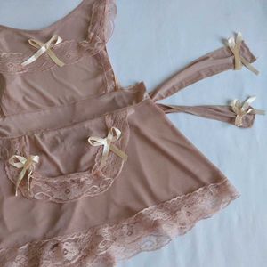 cute Lace-Trimmed Sheer Maid Apron Lingerie S