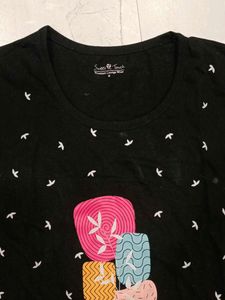 Black Graphic Print Tee