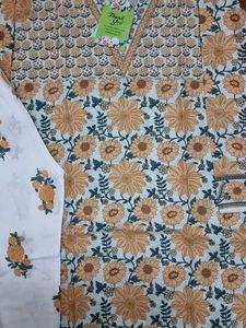 Yellow floral kurta set