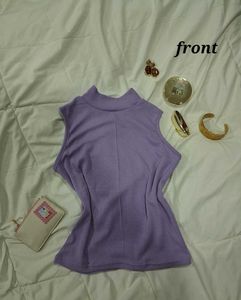 Lavender Mock Neck Sleeveless Top