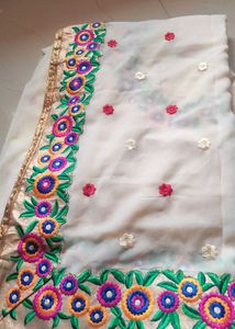 embroidery saree