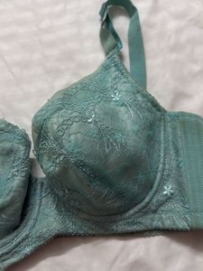 Blue lace push up bra