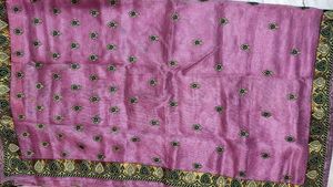 Stunning Mauve Lavender Silk Saree with Gold Zari