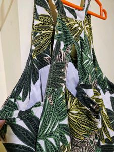 Tropical Leaf Print Sundress