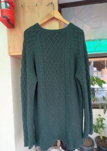 Dark Green Cable Knit Sweater