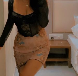 Shein Cupid Brown Mesh Skirt