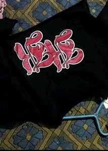 Black Cropped "Revival" Sweatshirt
