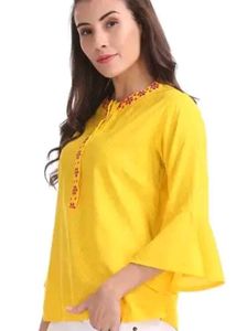 Yellow Embroided top