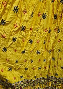 Yellow Printed Tiered Maxi Dress with Tassels