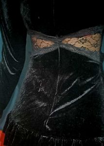 black Goth Velvet Lace Dress
