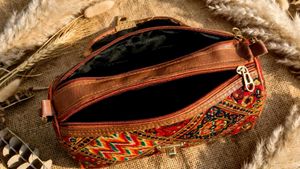 Boho Print Sling Bag with Leather Accents