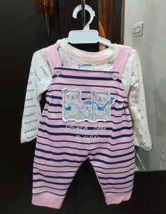 Cute Bear Dungaree tshirt Set