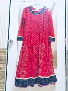 Stunning Red Embroidered Lehenga Set
