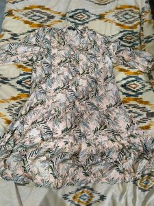 Leaf Print Shirt Dress