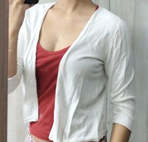 White Cropped Cardigan