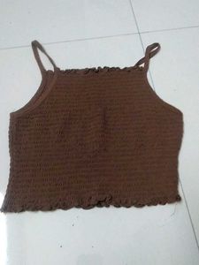 Brown Crop Tank Top