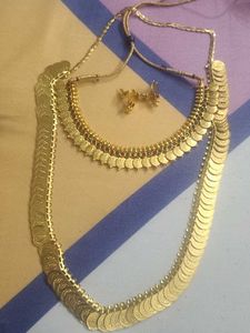 Elegant Gold Coin Necklace Set