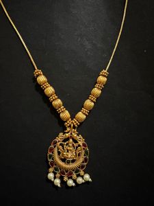 Exquisite Gold Toned Lakshmi Necklace