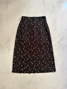 Vintage Brown Woolen Midi Skirt🤎
