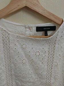 Vero Moda Chic White Eyelet Dress