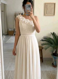 Elegant One-Shoulder White Maxi Dress