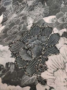 pakistani Gray Floral kaftan Kurta Set