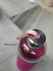 unused Pink "My Bottle" Glass Water Bottle