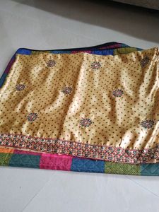 Beautiful Golden Colour Designer Saree New