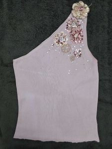 one sleeve beaded top
