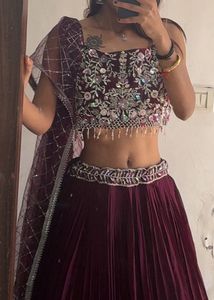Elegant Purple Embellished Lehenga Choli