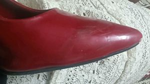 Chic Red Patent Block Heels