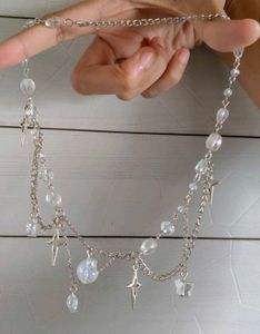 Pretty Beaded Layered Necklace + Earring Set