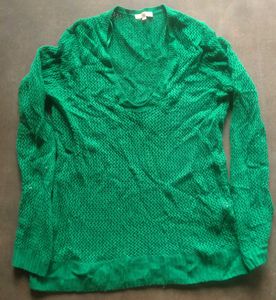 Chic Green Textured Knit Sweater