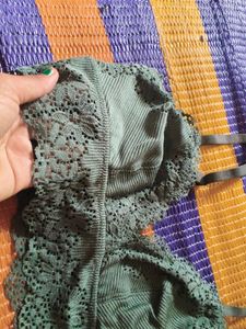 Lace Trim Sports Bra
