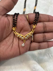 Elegant Gold Mangalsutra with CZ Stones