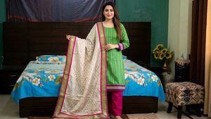 Green punjabi suit with Dupatta