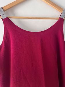 New Burgundy Tank Top with Embellished Straps