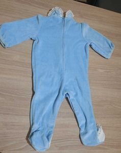 Baby Blue Velvet Romper