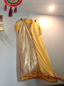 Yellow Sequined Indian Kurti