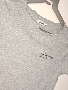 Grey Ribbed Top
