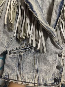 Fringed Denim Cowbody Acid washed Jean Jacket