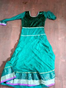 Green Embroidered Anarkali