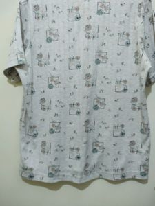 Classic Element Light Brown Khaki Floral Print Top